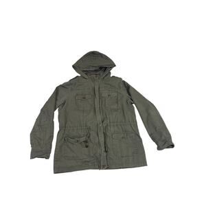 Louise Paris Women’s Hoodied Utility Jacket Lined Green L